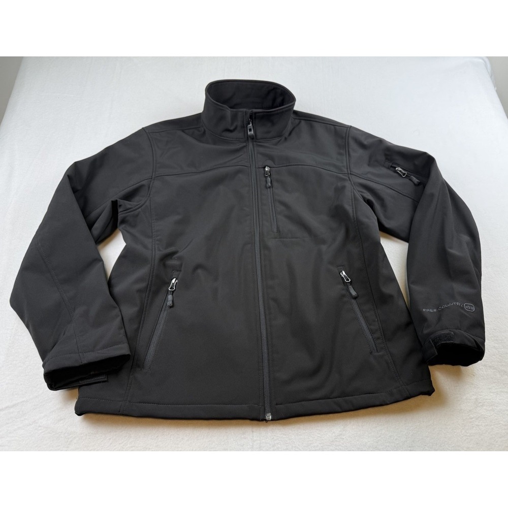 Free Country Men's Black Winter Jacket/Coat, Large, Fleece Lined, Pockets